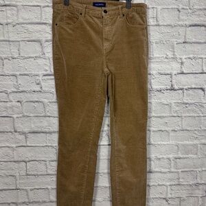 Talbots Womens 8 Corduroy Pants High Waist Straight Leg Brown Tan Khaki